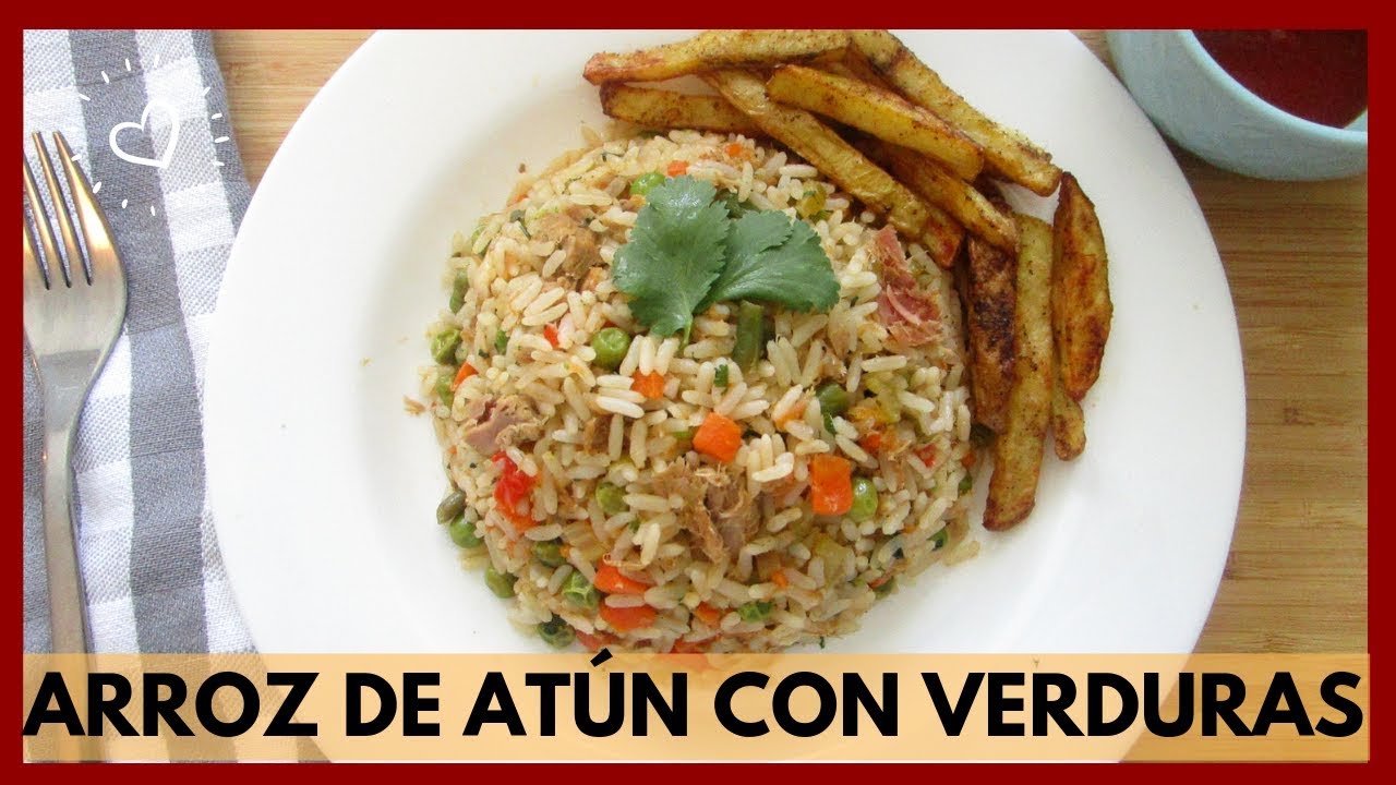 Delicioso y saludable arroz con atún en lata y verduras ¡preparado en minutos!