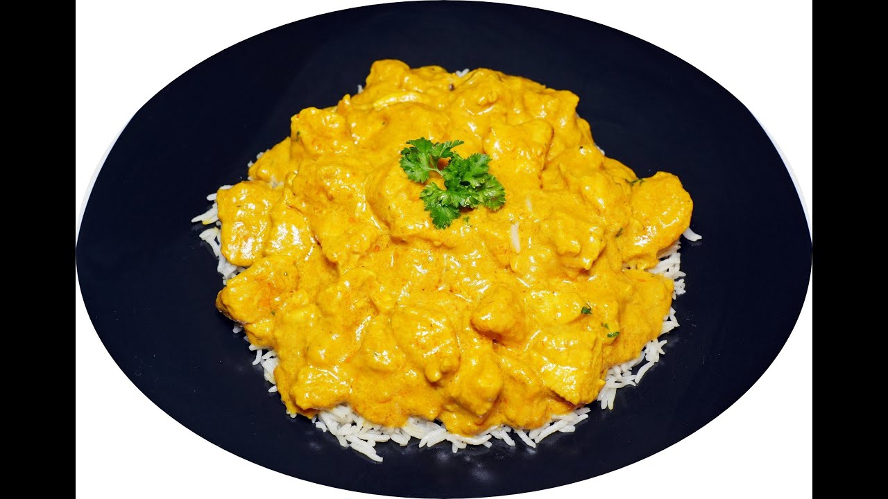 Pechuga jugosa al curry con un toque cremoso de nata
