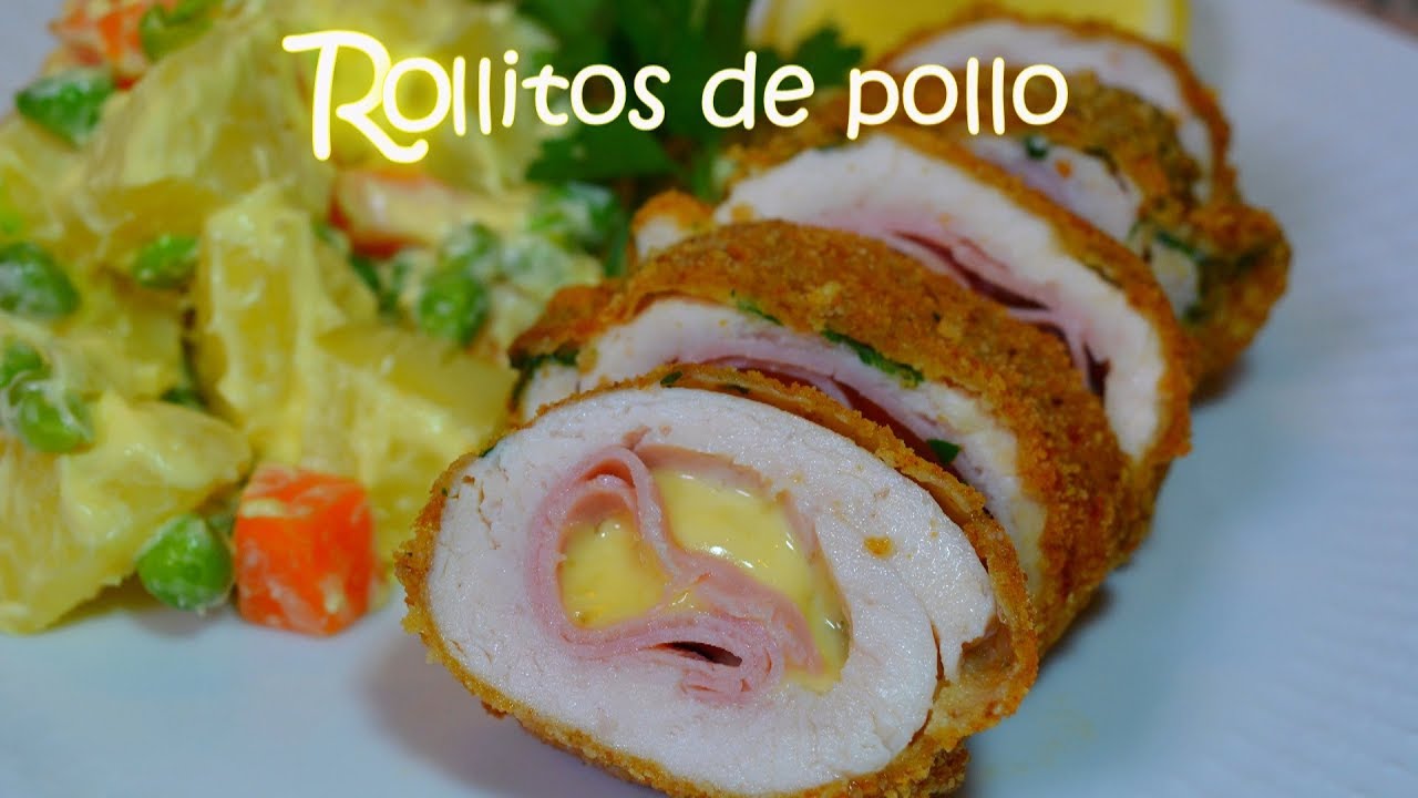 Delicioso rollito de pollo con relleno de jamón y queso en tan solo 30 minutos