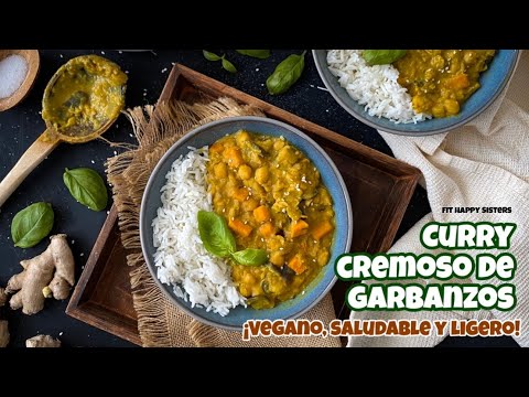 Delicioso curry vegano de garbanzos sin leche de coco en sólo 30 minutos