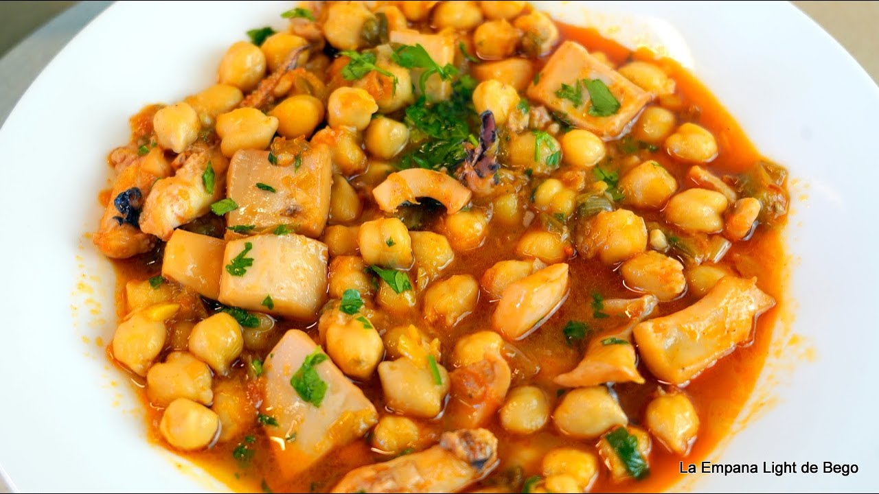 Deliciosa receta: Sepia con garbanzos de bote en solo 30 minutos