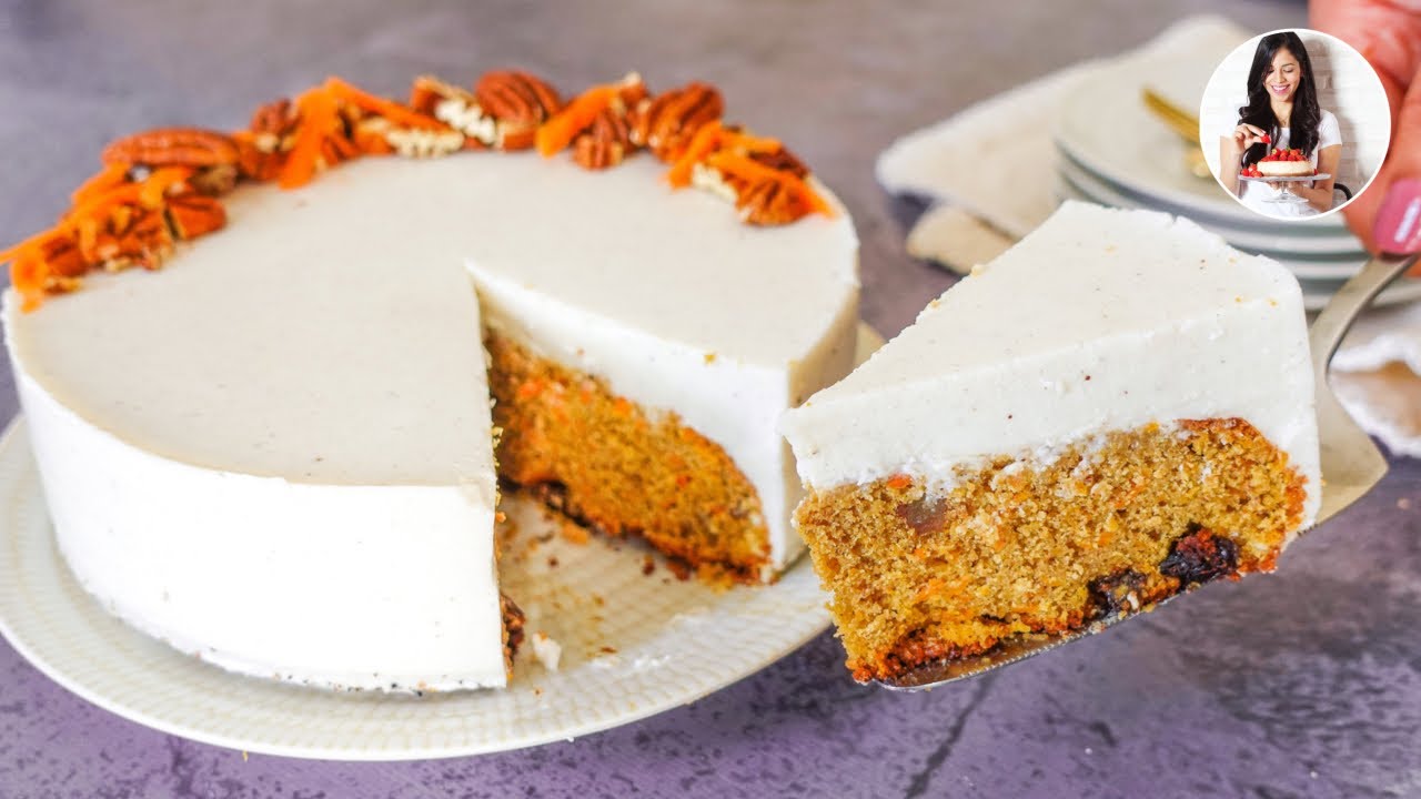 ¡Tarta de zanahoria con frosting saludable en solo minutos!