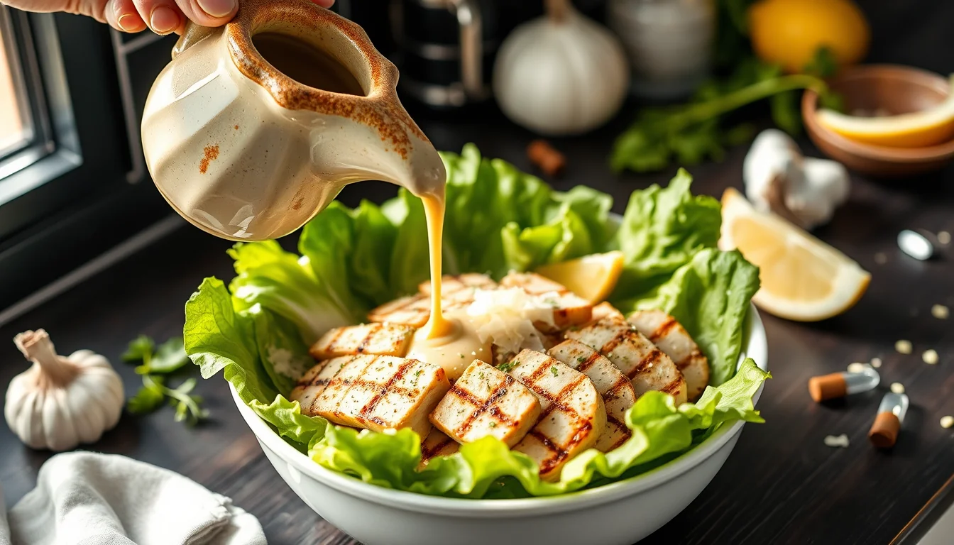 Fotografía de ensalada césar de mercadona: bajo en calorías y al sabor clásico con entrenamiento y nutrición deportiva profesional