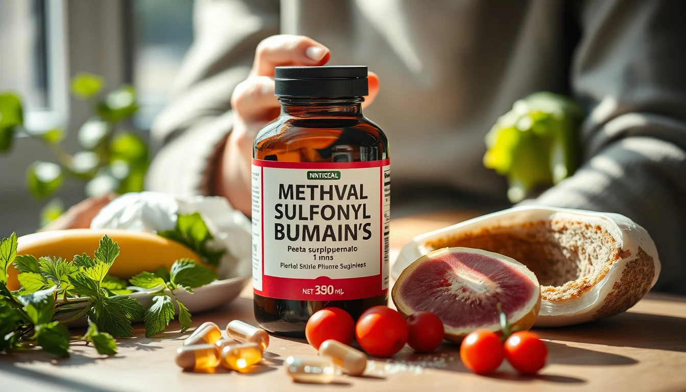 Fotografía documental de methyl sulfonyl methane: el potente suplemento para tu bienestar con enfoque profesional en salud, deporte y nutrición real