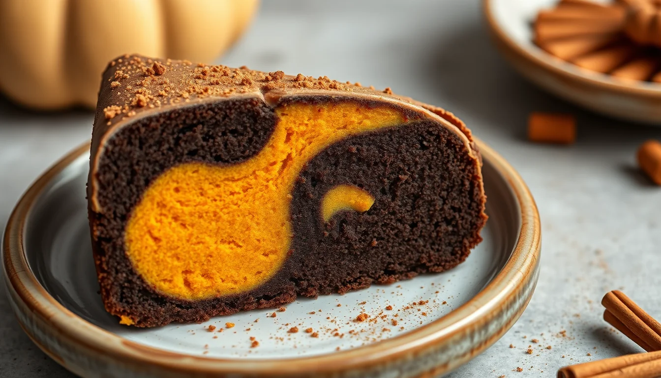 Fotografía de tarta de calabaza y chocolate: ¡deliciosa y saludable! con equipamiento deportivo y técnica profesional