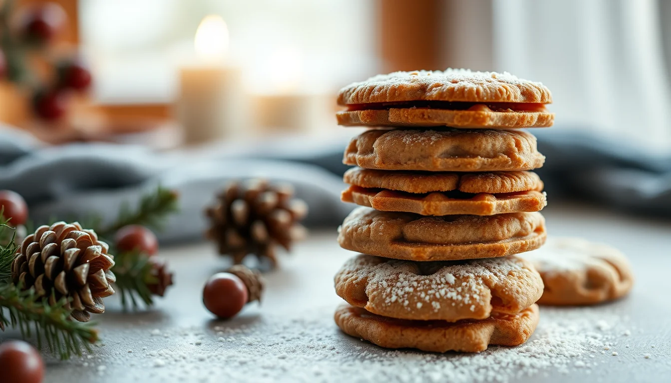 Fotografía documental de ¡deliciosas galletas de navidad libres de azúcar para cuidar tu salud! con enfoque profesional en salud, deporte y nutrición real