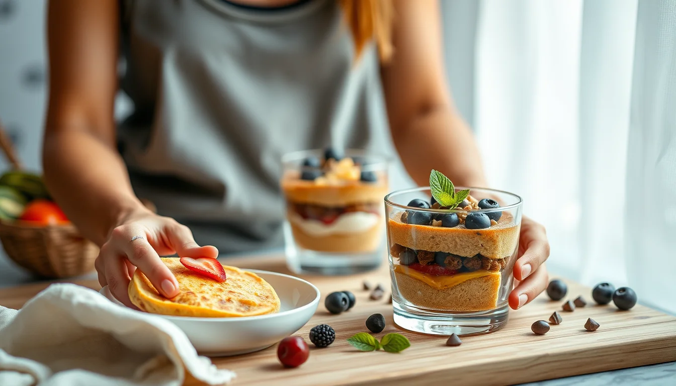 Fotografía documental de ¡deliciosos postres fitness con plátano para cuidar tu figura! con enfoque profesional en salud, deporte y nutrición real
