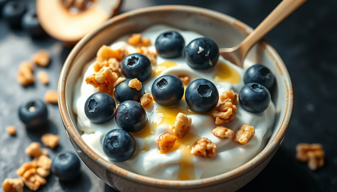 Fotografía de yogur griego con alto nivel de proteína ahora en mercadona con equipamiento deportivo y técnica profesional