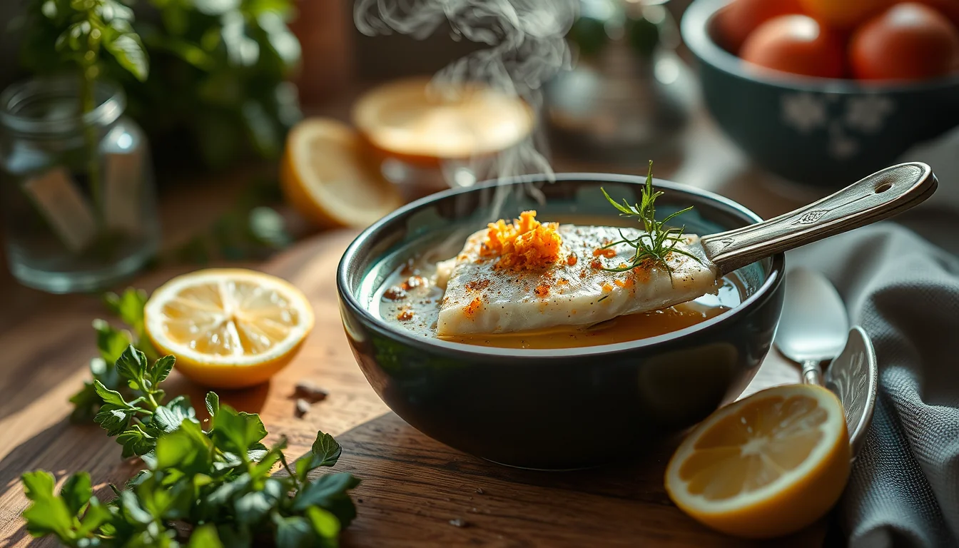 Fotografía documental de cuidado con el caldo de pescado: ¿sabes cuánto dura en la nevera? con enfoque profesional en salud, deporte y nutrición real