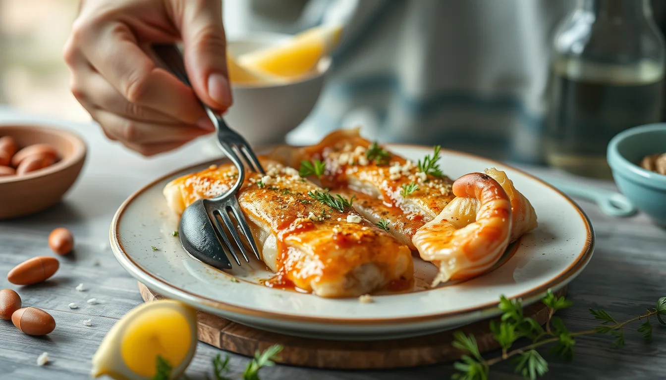 Fotografía documental de crujientes albóndigas de pescado y gambas para sorprender en la cocina con enfoque profesional en salud, deporte y nutrición real