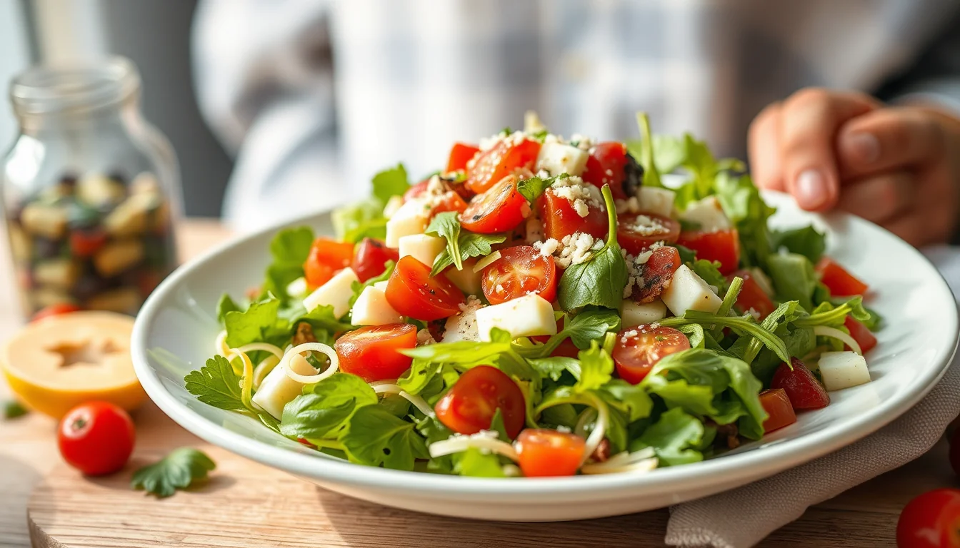 Ensalada fresca con granadas: ¡nutrición y sabor en un solo plato! 39 Fotografía documental de ensalada fresca con granadas: ¡nutrición y sabor en un solo plato! con enfoque profesional en salud, deporte y nutrición real