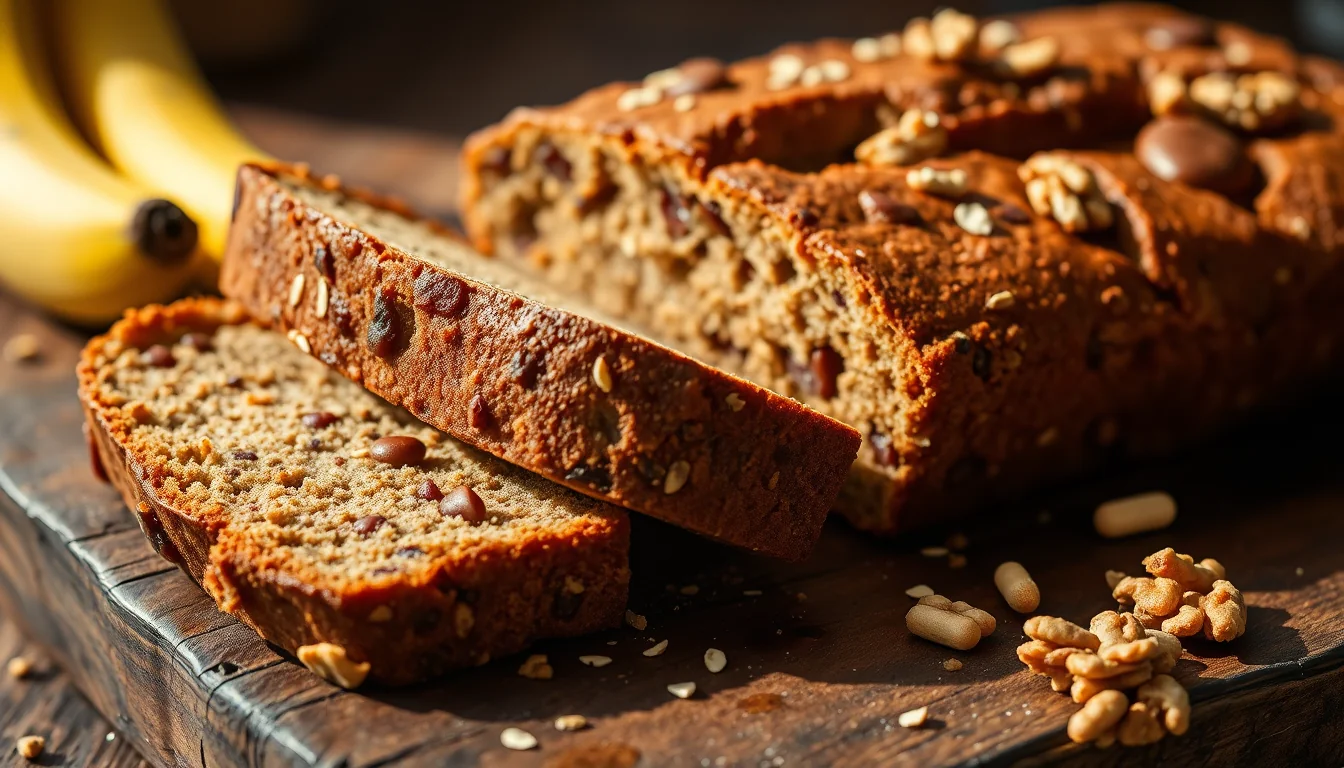 Fotografía de prepara delicioso pan de plátano con thermomix en casa con entrenamiento y nutrición deportiva profesional