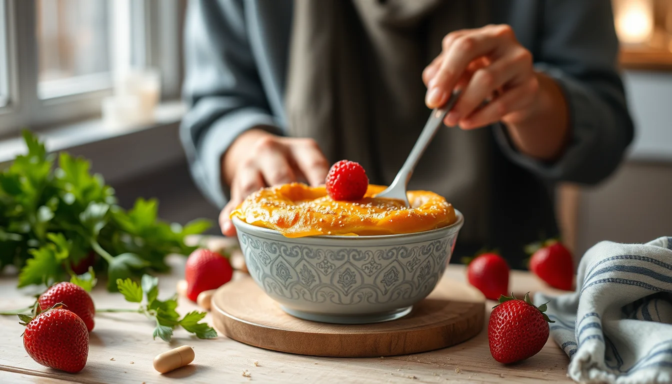 Fotografía documental de prepara en casa un delicioso pastis de carbassa fácil en solo unos pasos con enfoque profesional en salud, deporte y nutrición real
