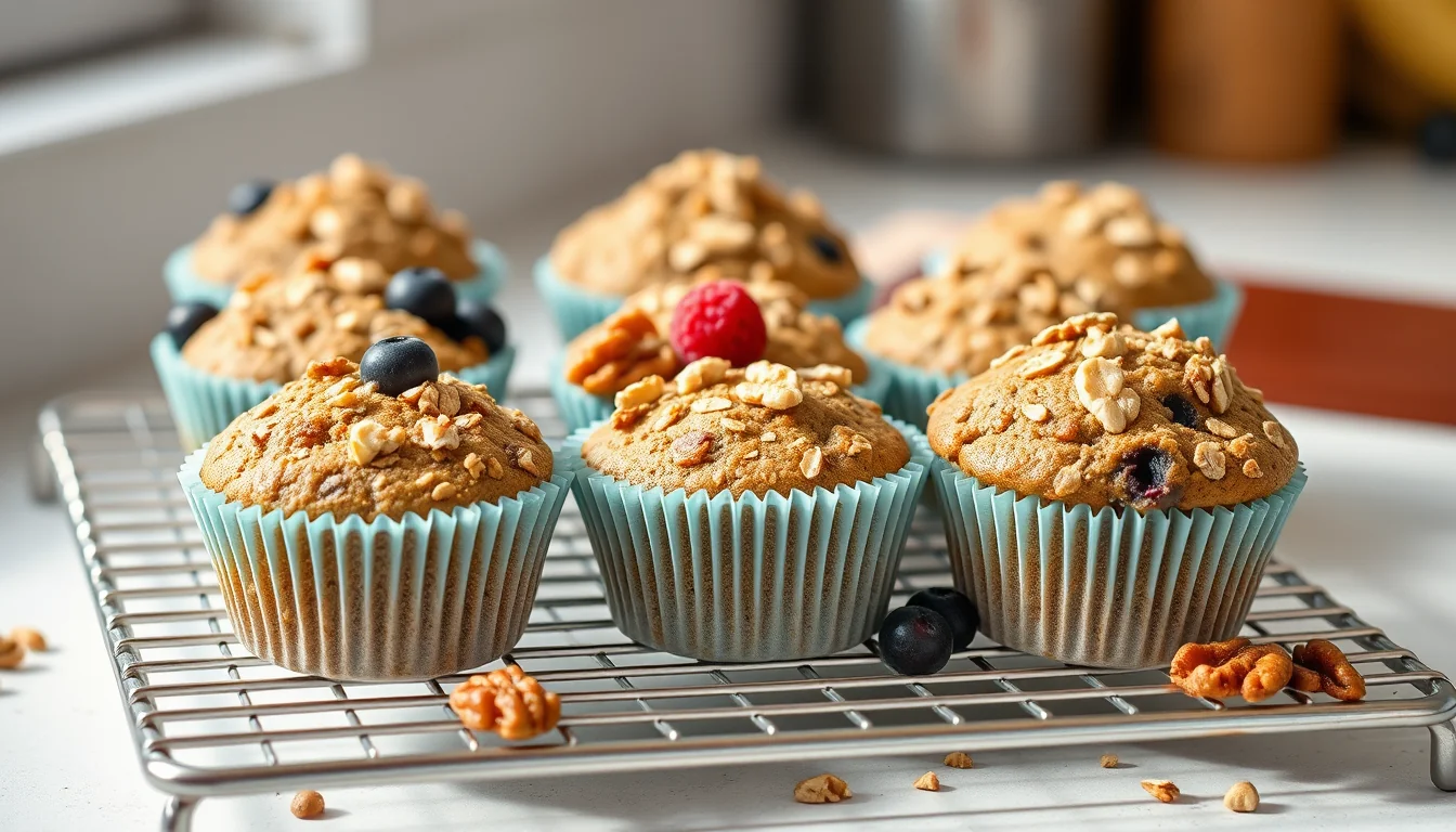 Fotografía de cocina en minutos: muffins de avena y plátano al microondas con entrenamiento y nutrición deportiva profesional