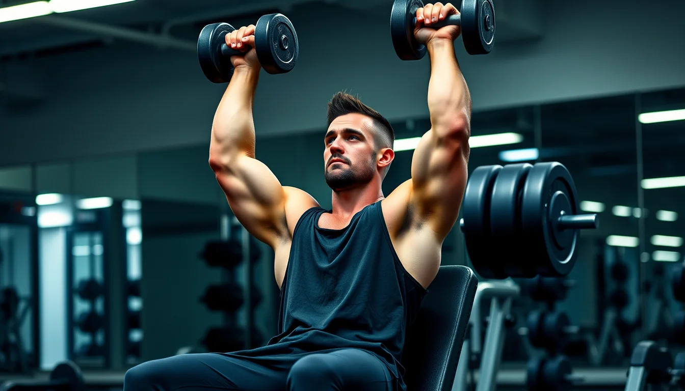 Fotografía de consigue bíceps de acero con la mancuerna sentado ¡explosión muscular garantizada! 🏋️ con entrenamiento y nutrición deportiva profesional