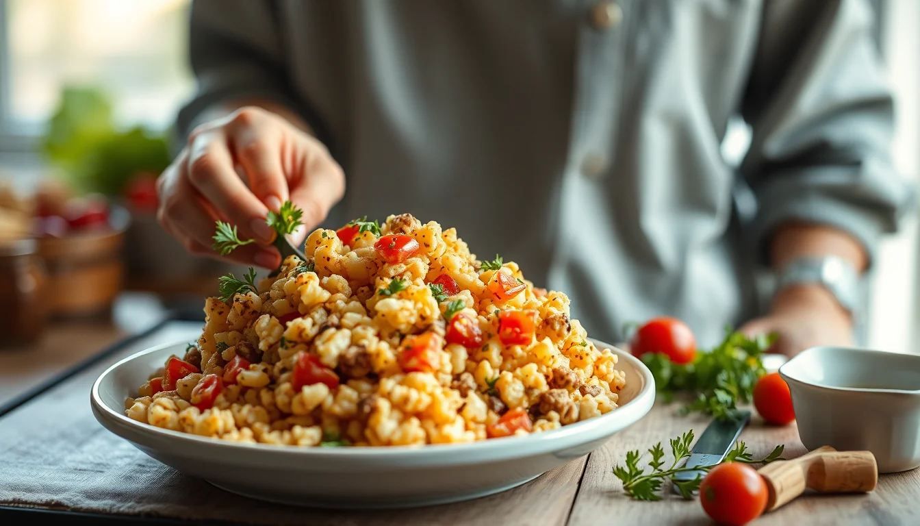 Fotografía documental de el secreto para preparar deliciosas migas de coliflor en casa: guía completa [2026] con enfoque profesional en salud, deporte y nutrición real