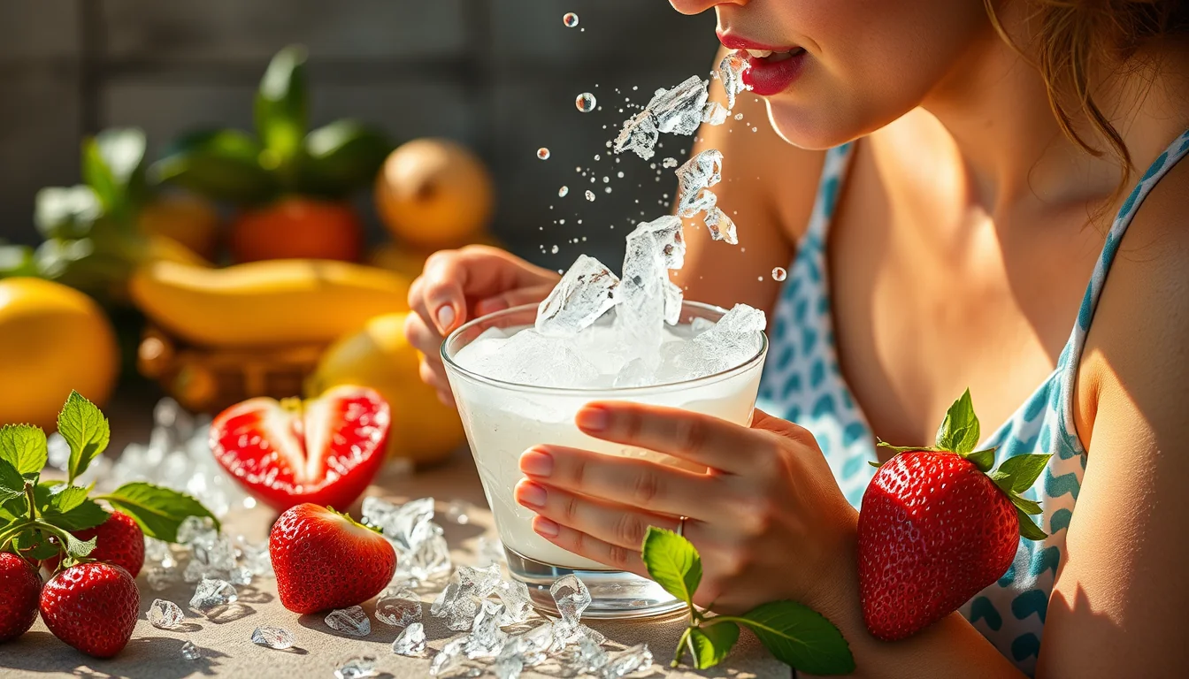 Fotografía documental de refresca tu paladar con los deliciosos flashes helado en verano con enfoque profesional en salud, deporte y nutrición real