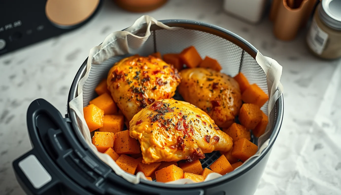 Fotografía documental de ¡deliciosos y saludables! asa tus boniatos en la freidora de aire con enfoque profesional en salud, deporte y nutrición real
