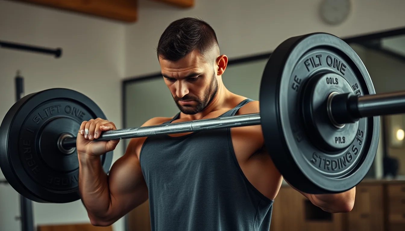 Curl Predicador en Banco Scott: Aislamiento de Bíceps Braquial, Biomecánica y Seguridad 2 Fotografía técnica de entrenamiento de bíceps con barra en banco Scott en gimnasio
