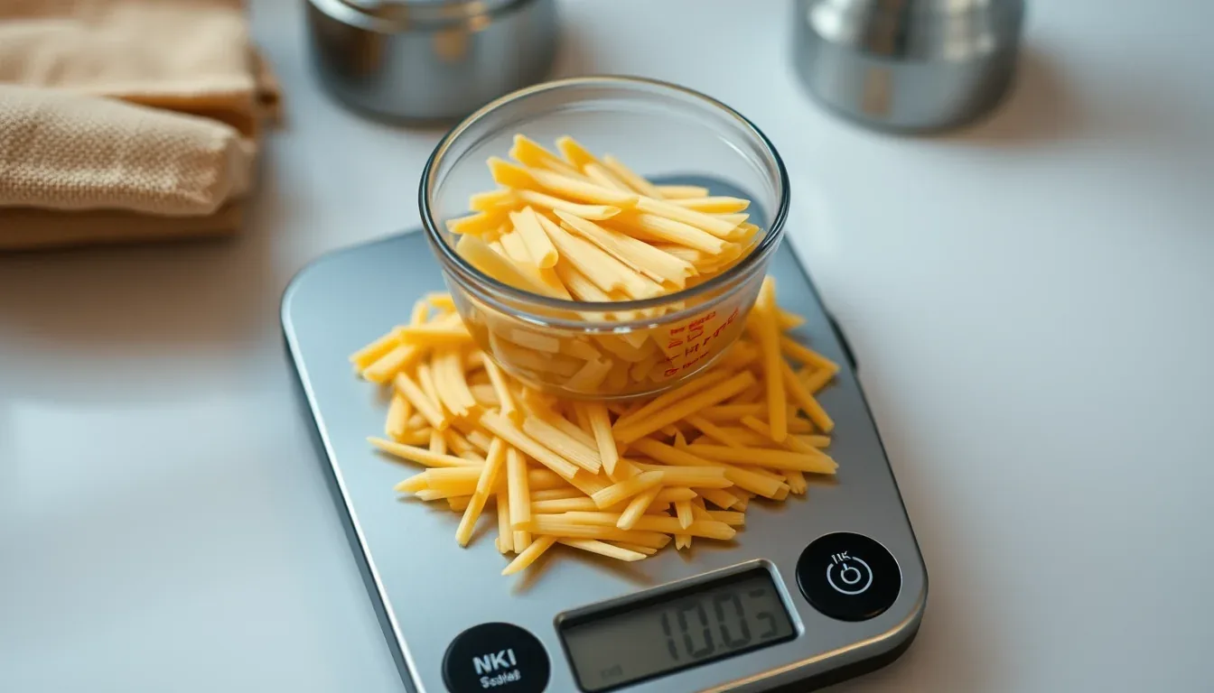 Fotografía documental de peso pasta cocida con enfoque profesional en salud, deporte y nutrición real
